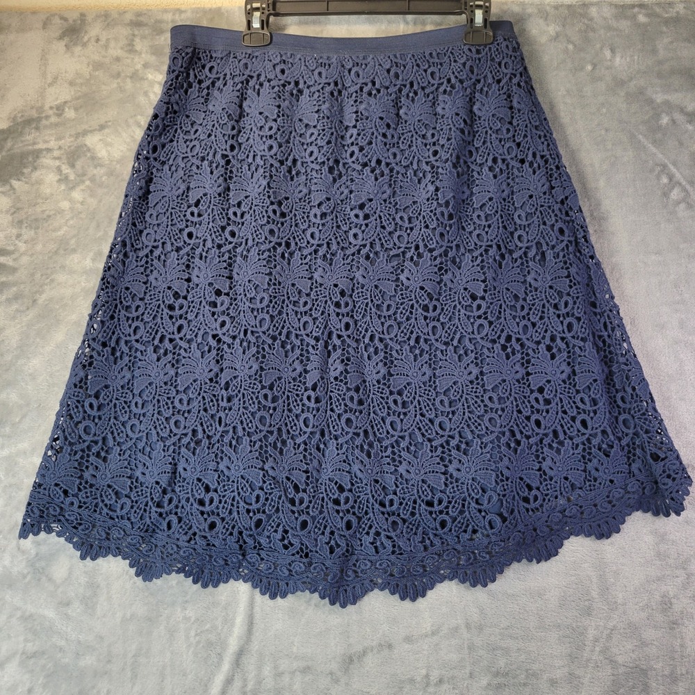 Cato Women L Blue Crochet Lace Skirt Feminine Classic Versatile Cottagecore - Picture 9 of 10